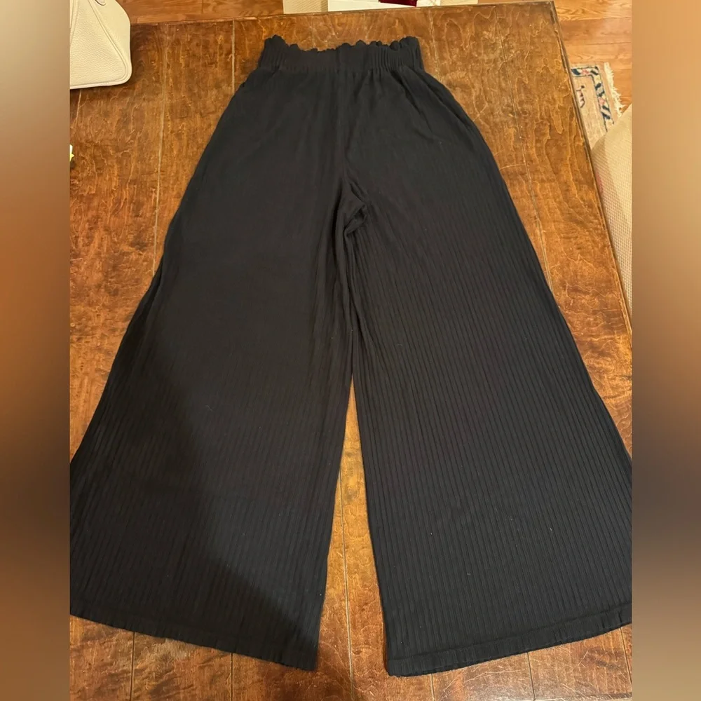 Free People Movement Blissed Out Black Wide-Leg Pants Size xs - Picture 3 of 4